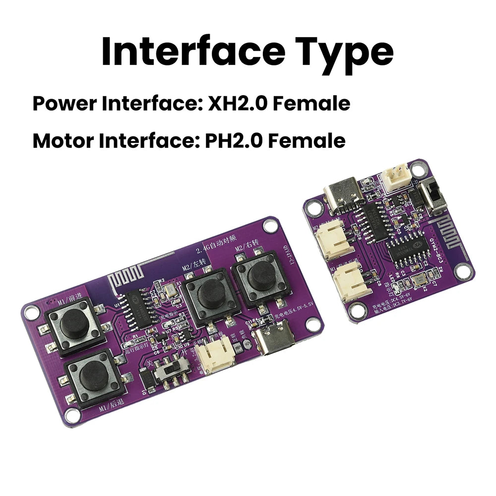 DC3-6V 2.4G Rechargeable 4-Channel Toy Car Remote Control Receiver Board Rechargeable Differential Tank Module Kit Oasis Select