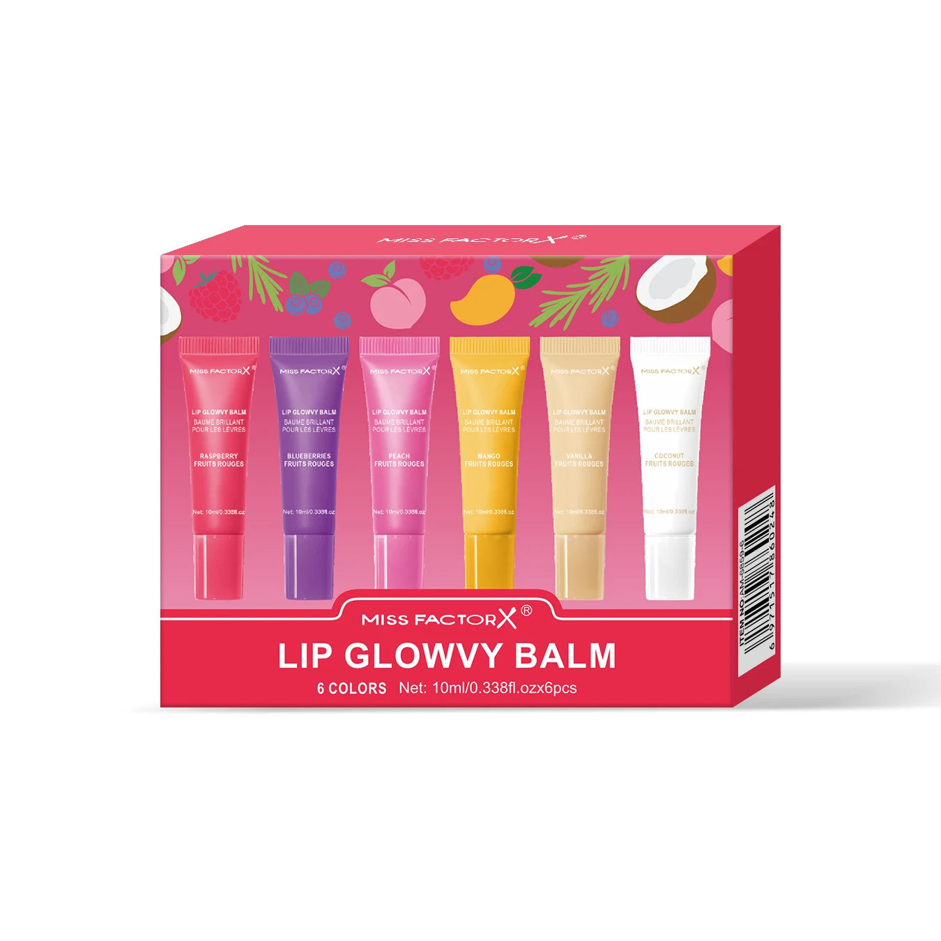 6-piece fruit flavored lip gloss set, moisturizing lip oil, glossy hydration, the best choice for women's holiday gifts Oasis Select 6 Fruit Lip Oil Set