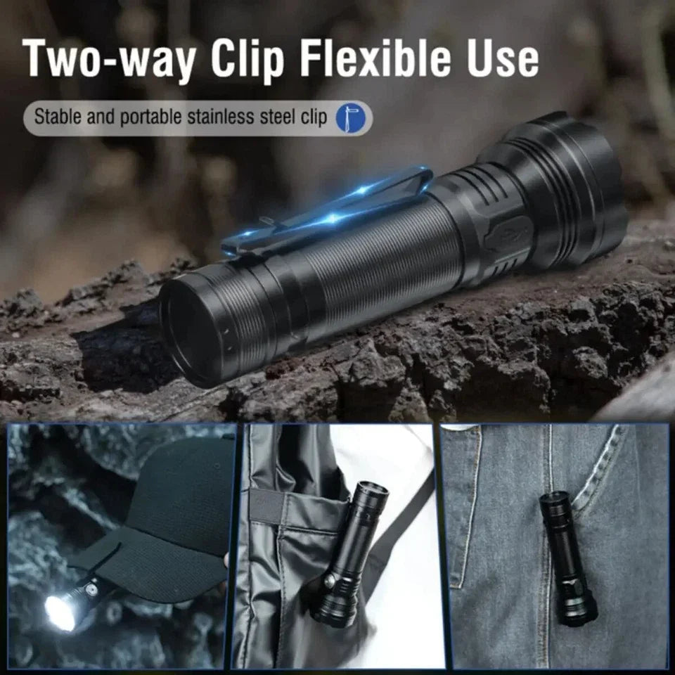 5 in 1 Red/Green/Blue/White/UV Light Super Bright LED Flashlight USB Rechargeable 10 Modes Torch with Pen Clip Oasis Select