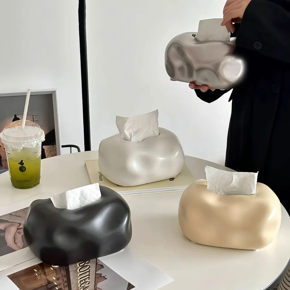 Nordic Ceramic Tissue Box Advanced Napkin Holder Living Room Dining Table Tissue Case Household Tissue Storage Box Decoration Oasis Select