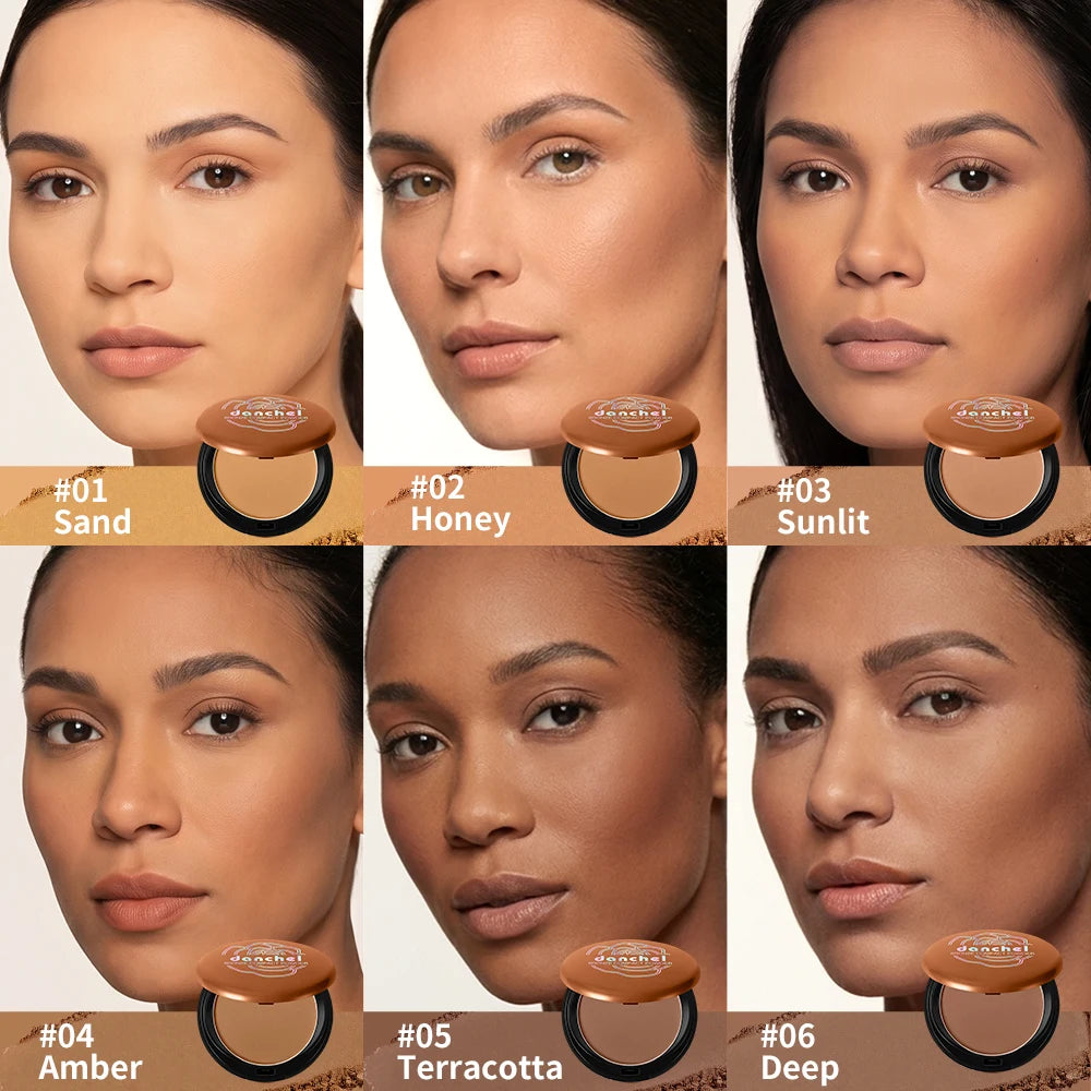 Matte Bronze Pressed Powder Long-Wear Oil Control Define Facial Contour Setting Powder Soft Matte Bronze Finish Korean Makeup Oasis Select