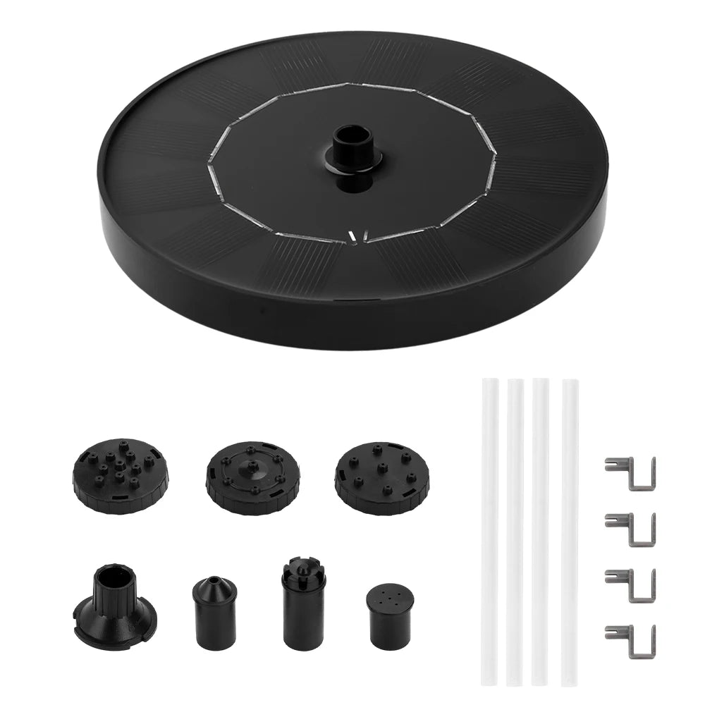Solar Fountain Pump 150L/h DIY Fountain Pump Floating Solar Panel Bird Baths Water Fountain For Garden Outdoor Water Pool Decor Oasis Select Black