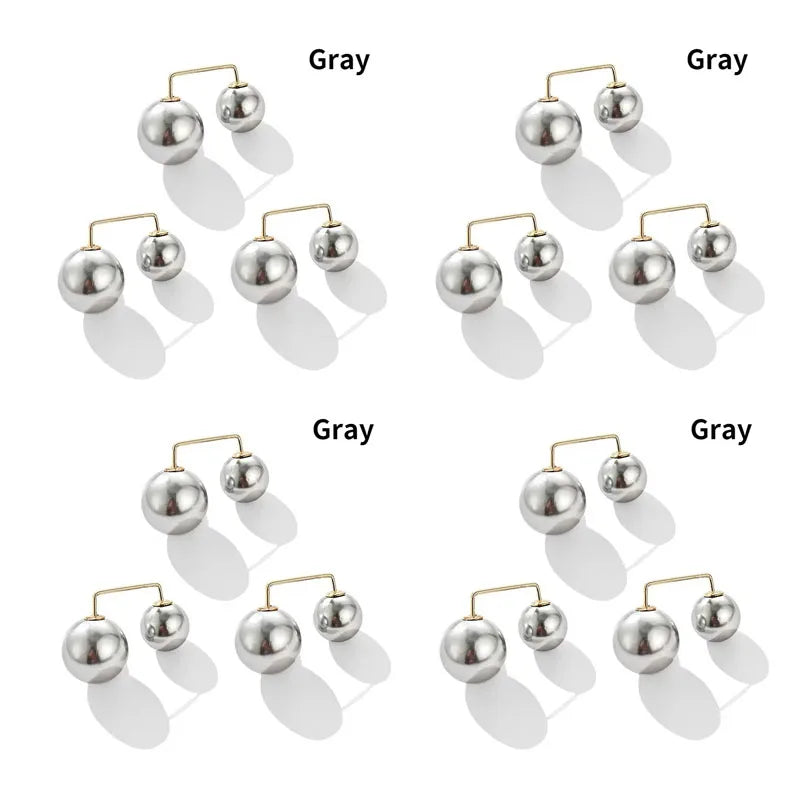 3/12PCS Pearl Non-Slip Safety Pins Dress Brooch Decoration Dress Waist Fastening Pins Collar Adjustment Scarf Fashion Versatile Oasis Select 12pcs Grey