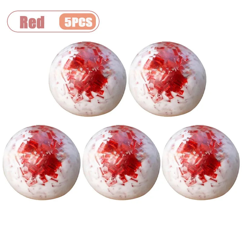 1-20PCS Crushed Ice Cream Soft Squishy Ball Stress Relief Handmade Decor Squeeze Decompression Fidget for Adult Oasis Select Red-5PCS