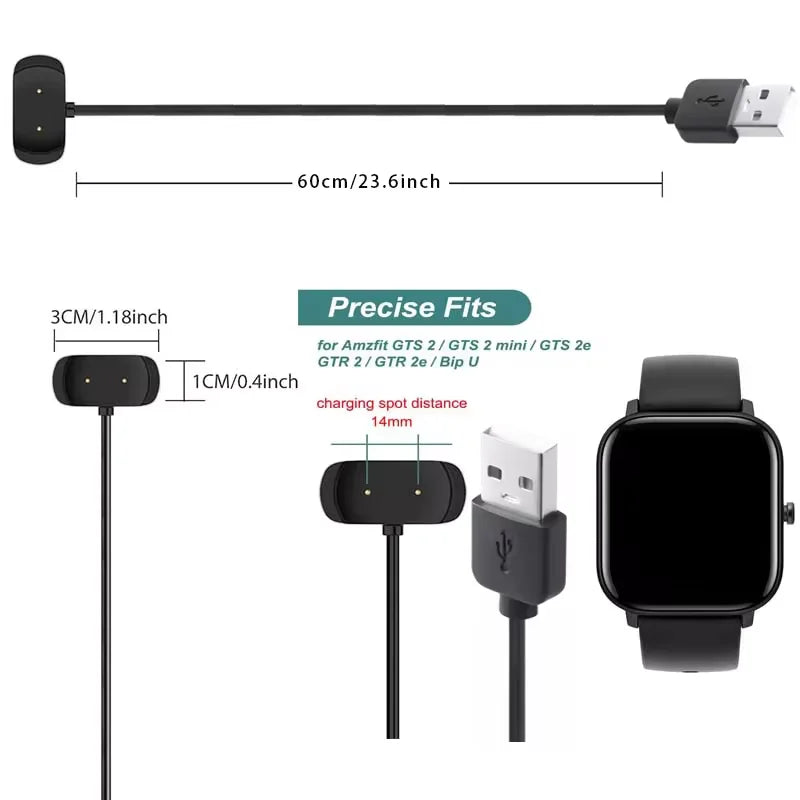 USB Charger Dock for Amazfit T-Rex Pro, GTS 2, GTR 2 & Zepp E Smartwatch Charger Dock Oasis Select