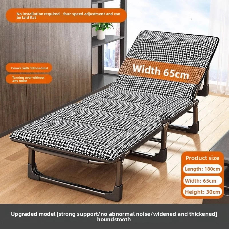 Single folding bed office lunch break artifact sleeping back chair can be placed flat hospital escort bed outdoor camp bed Oasis Select Qiandongge-65cm