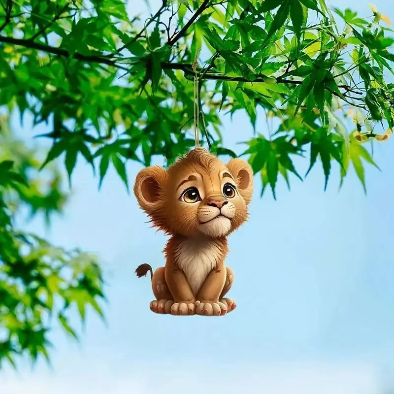 8cm Acrylic flat facing cat gun car pendant dog riding motorcycle backpack pendant home decoration angel pig handicraft 1Pcs Oasis Select