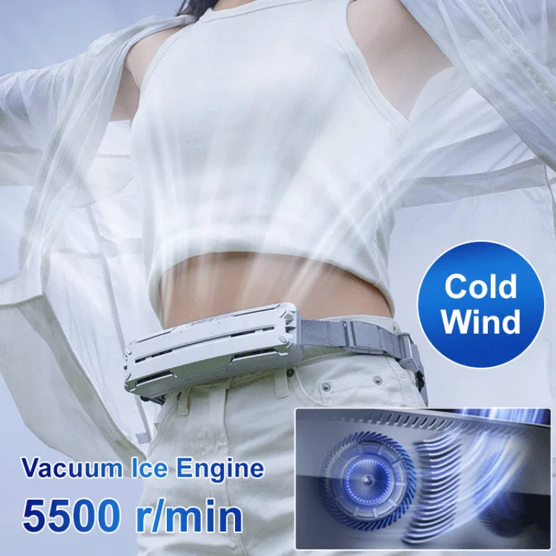 Portable USB Waist Fan – 3-Speed Rechargeable Cooling Belt