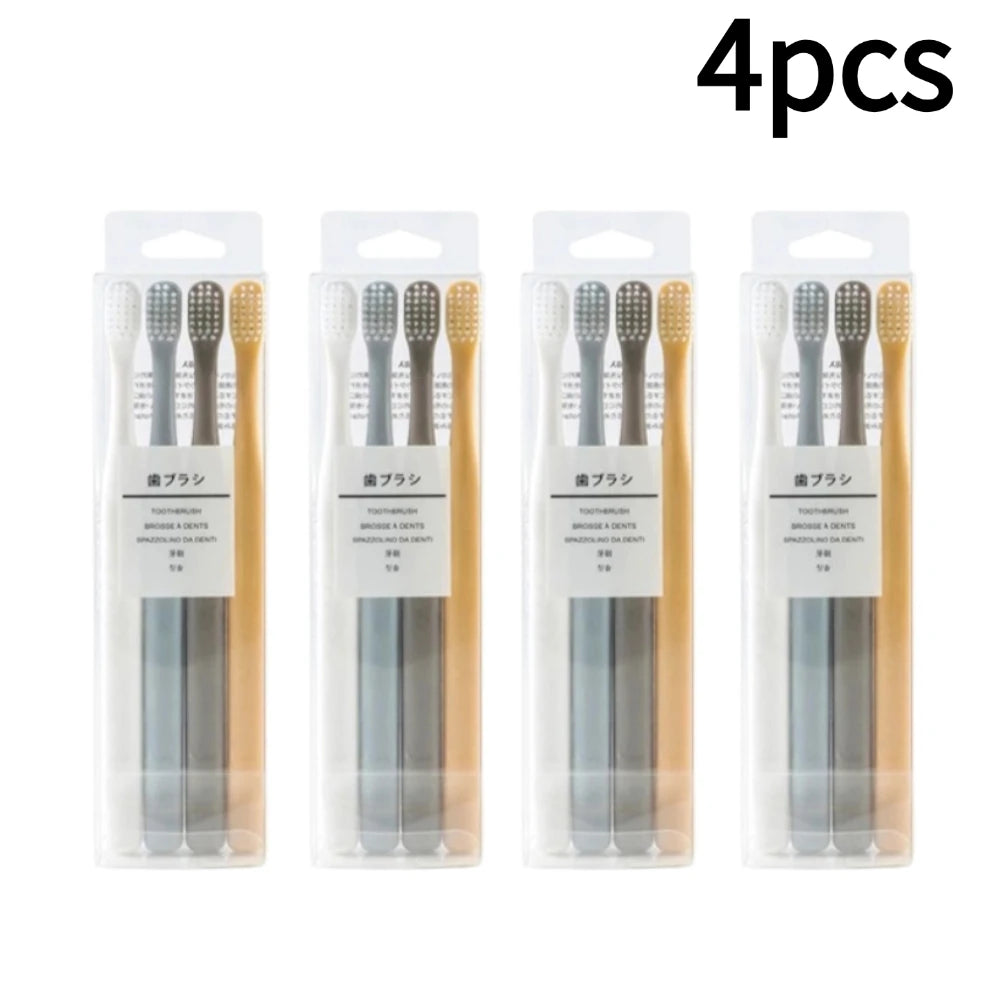 Soft Bristle Small Head Toothbrush – Family & Travel 4-Pack