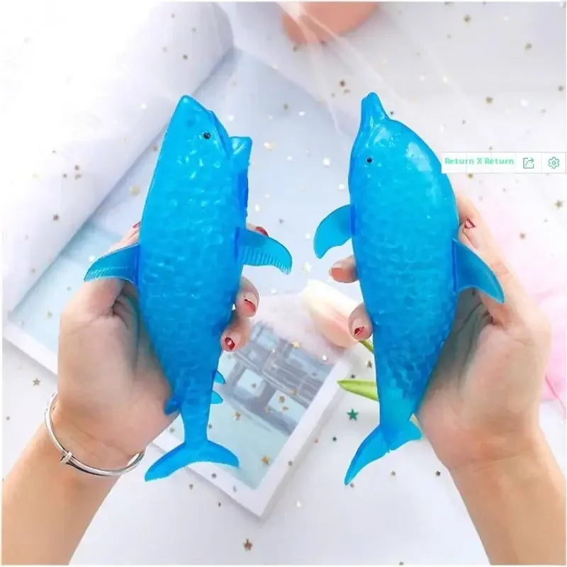1Pcs Stretchy Stress Squish Ball Shark Stress Balls Dolphin Squeeze Ball Sea Animal Decompression Toys For Kids Adults Oasis Select