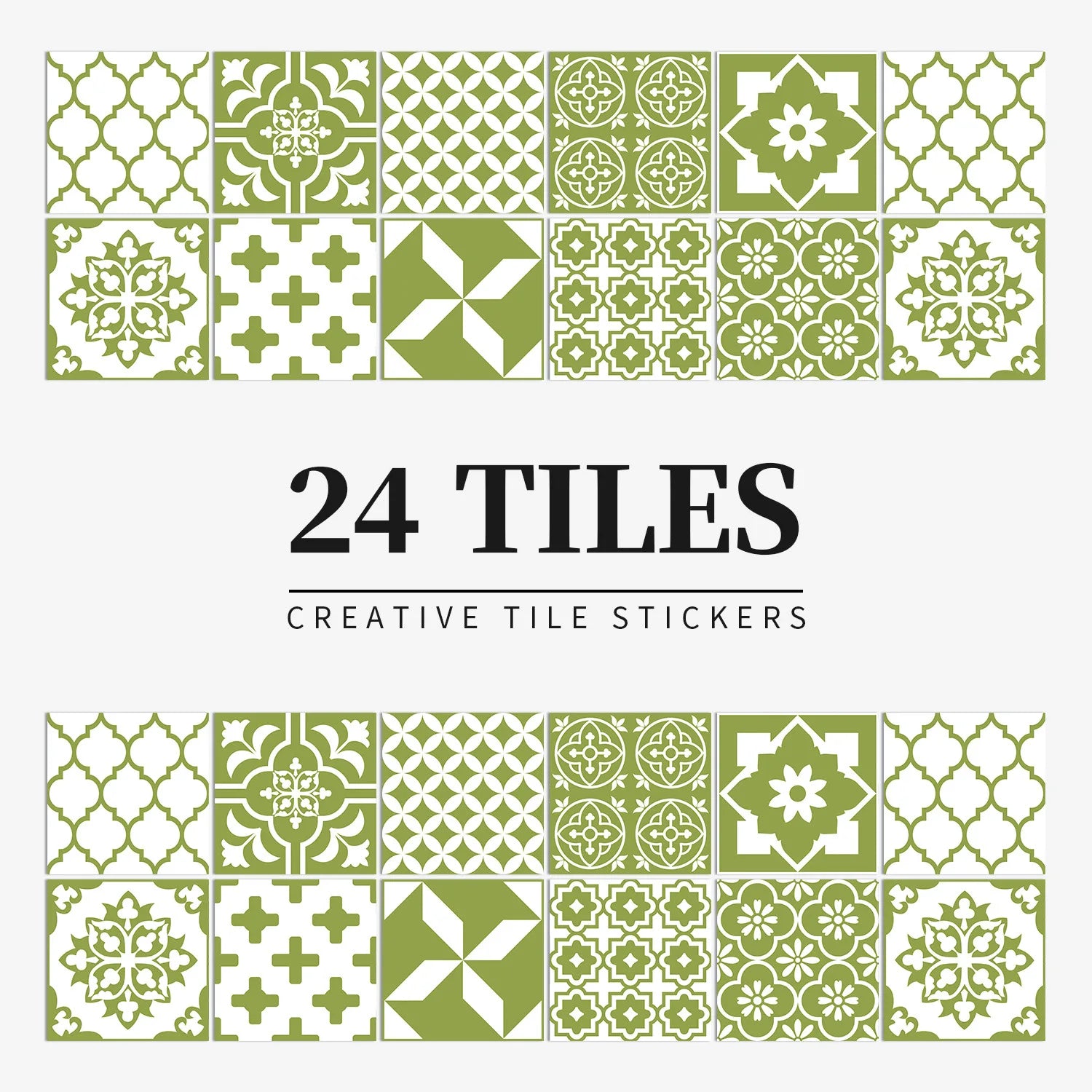 Mandala Tile Self-adhesive Wall Paste Waterproof and Oil-proof Kitchen and Bathroom Wall Decorative Tile Paste Stickers Oasis Select HZ062 10cm x 10CM x 24PCS