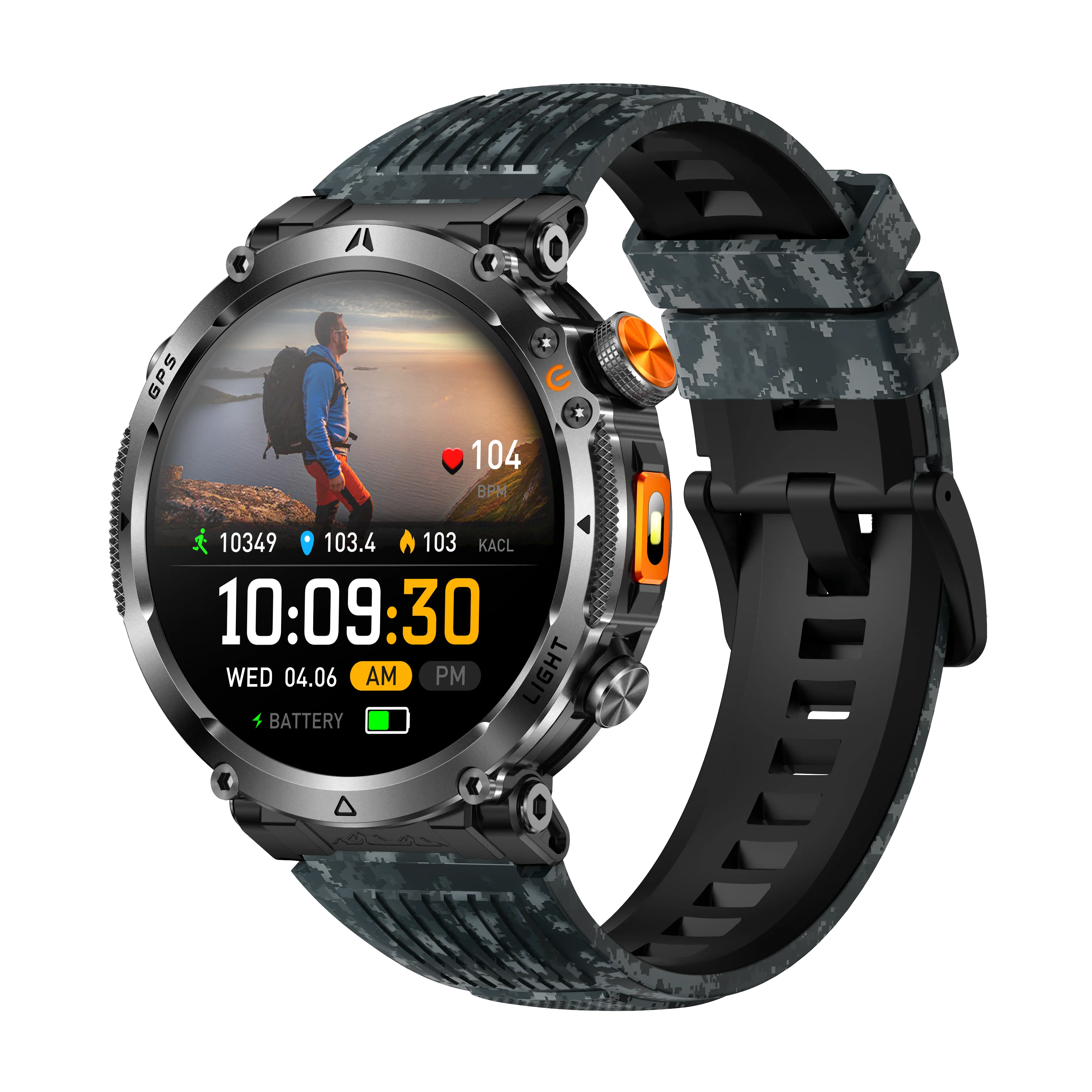 GPS Sports Smartwatch 1.7" HD Bluetooth Call Health Monitor