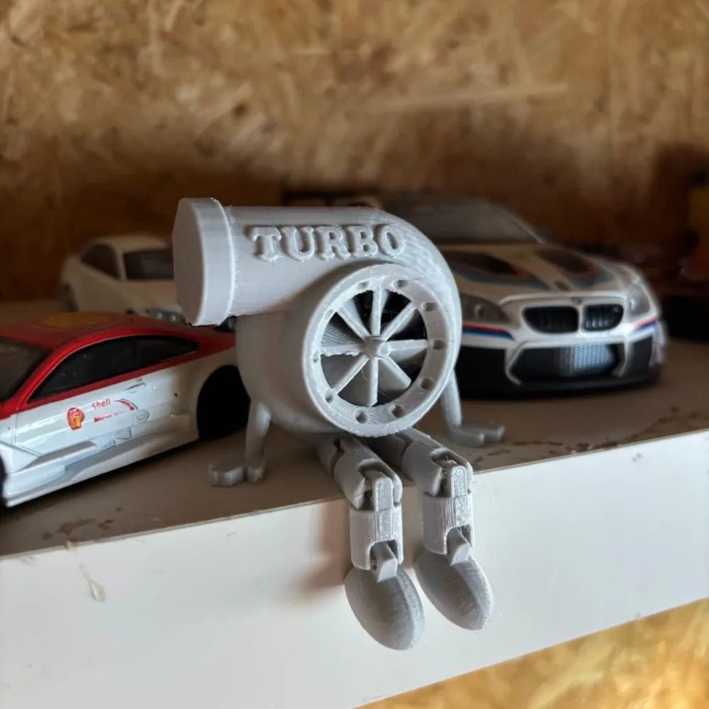 Mini Turbo Character Ornament 3D Printed Articulated Figurin Decor for Desk & Car Display Automotive Fans Model Collectors Gifts Oasis Select
