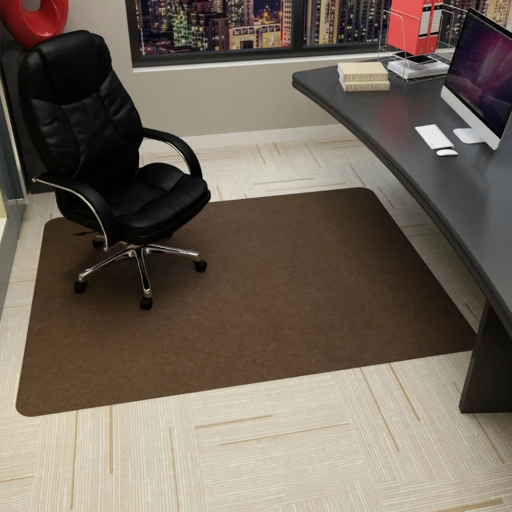 Simple Non Adhesive Office Chair Mat Self-adhesive Anti Slip Rolling Wheelchair Carpet Wooden Floor Protection Pad Home Office Oasis Select Brown 90x120cm