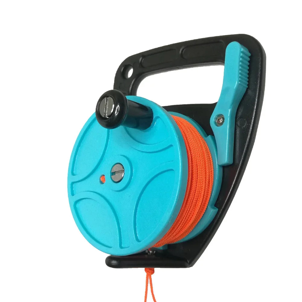 150ft/46M Rope Scuba Diving Reel Spool with Handle Thumb Stopper Clip Hook for Underwater Scuba Diving Diver Snorkeling Oasis Select 1 Piece
