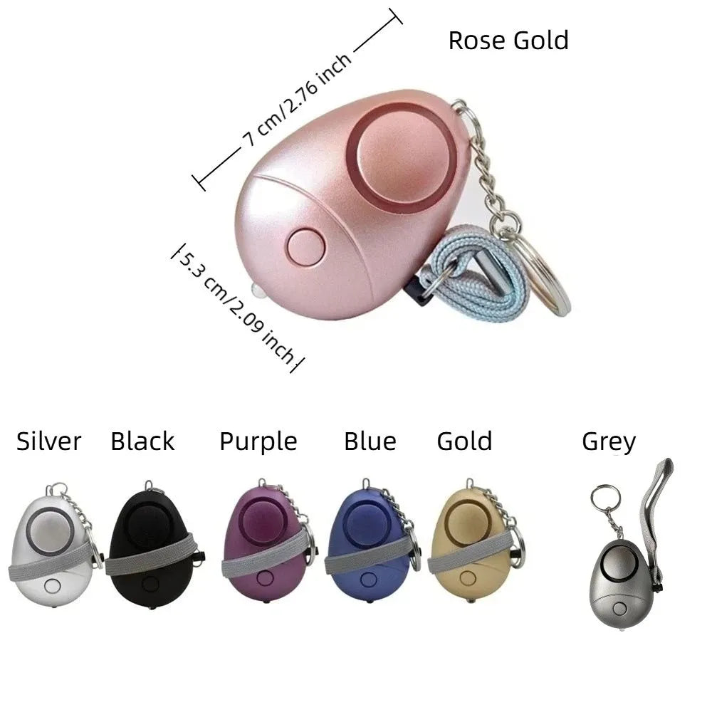 Sound Alert Loud Siren Personal Alarm LED Flashlight Egg-shaped Security Alarm 130dB Sound Safety Alarm Travel Oasis Select