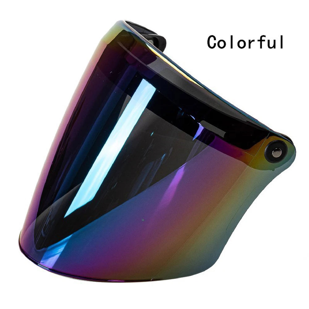 1Pcs 3-Snap Helmet for Peak Lens for Sun Shade Shield Wear Resistant for 3/4 Motorcycle Open Face Helmet Visor Oasis Select Colorful