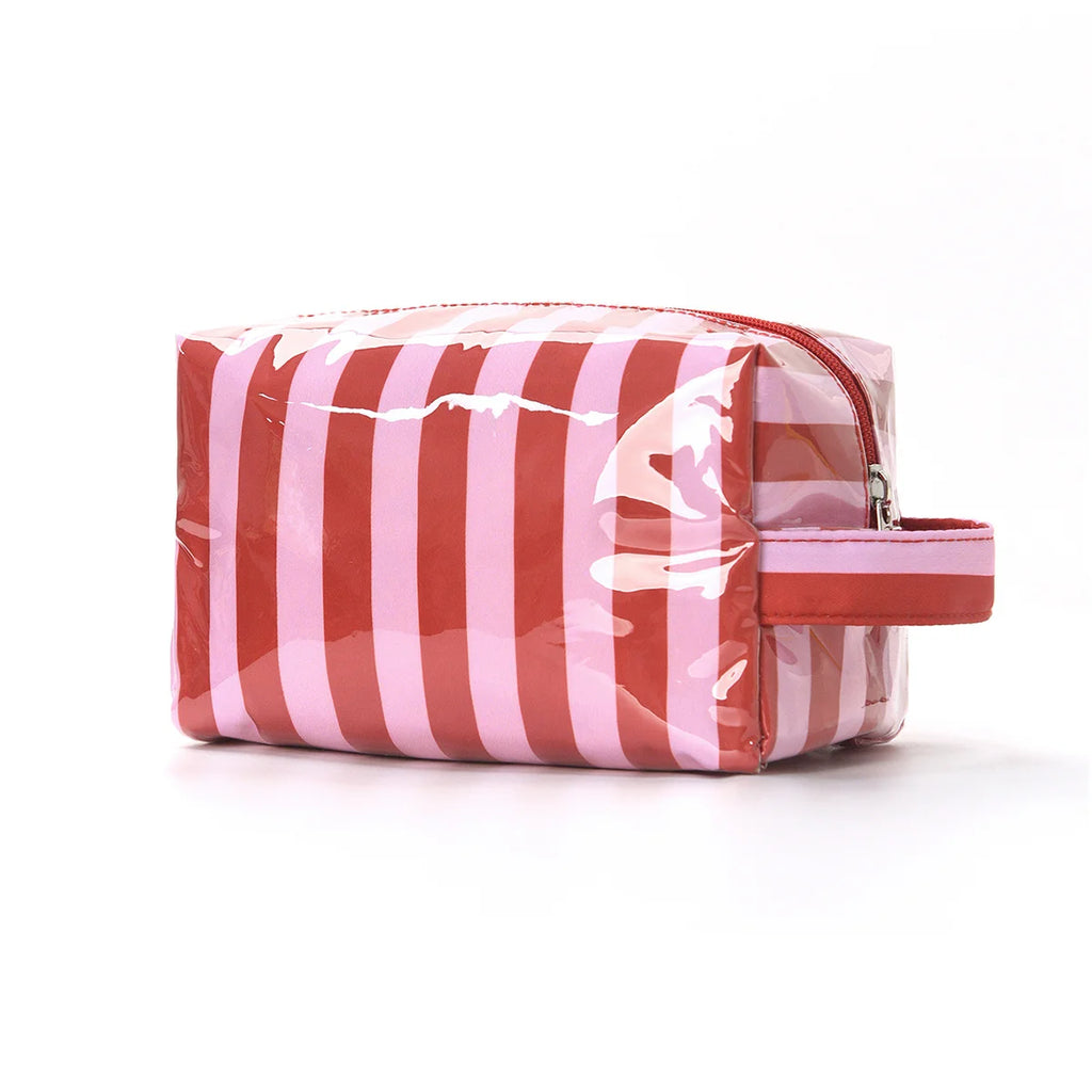 1PC Striped Wash Bag, Women's Makeup Bag Storage and Organizing Bag, Business Travel Storage Bag, Outdoor Swimming Bag Oasis Select Red