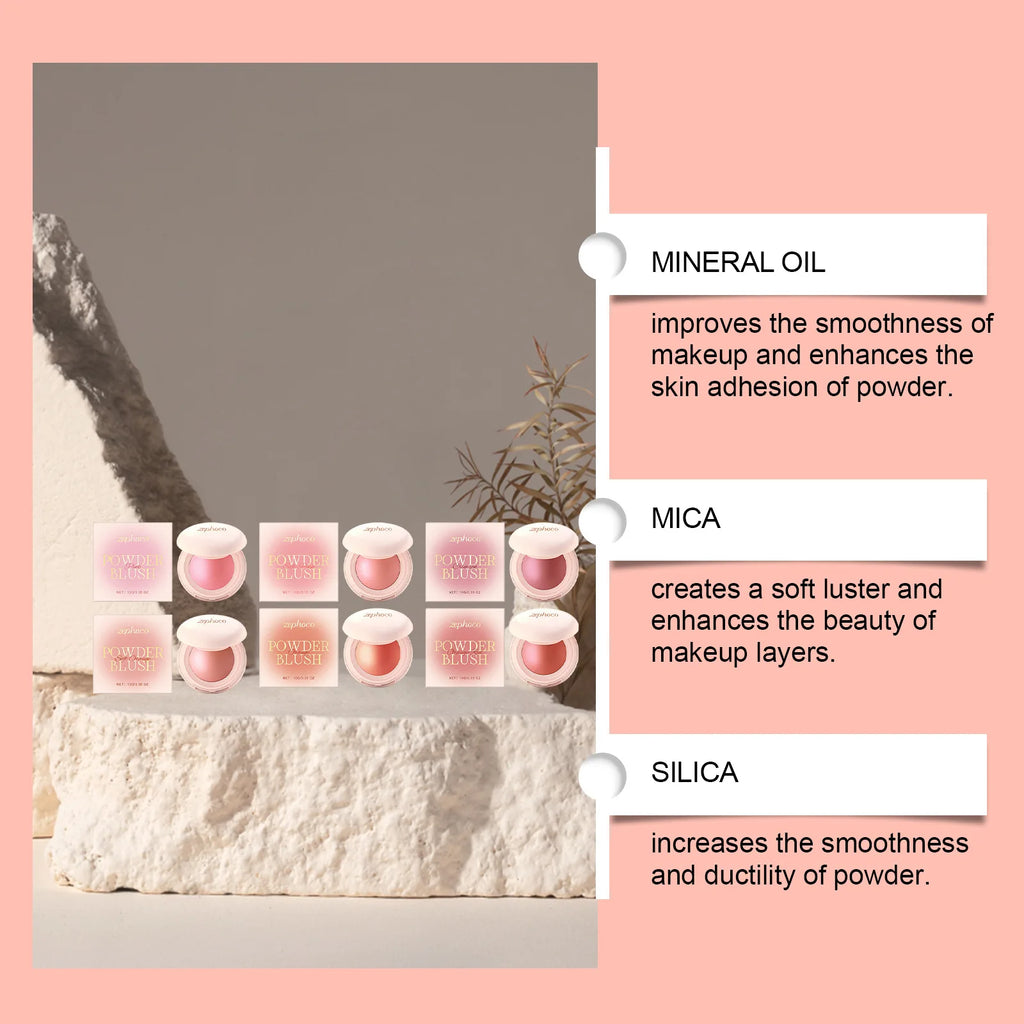 Zephoco Silky Moisturizing Blush – Pigmented Radiant Finish