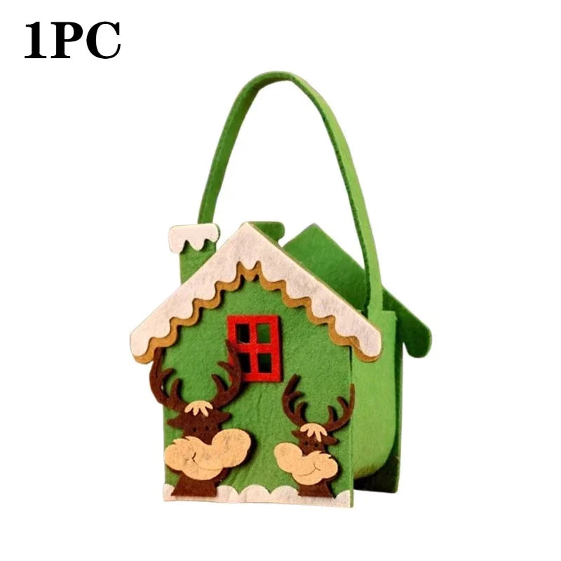 1-10PCS Christmas Felt Candy Bags Apple Pouch Santa Sack Gift Packaging for Kids Holiday Party Xmas Tree Decoration Supplies Oasis Select House-1PC Other