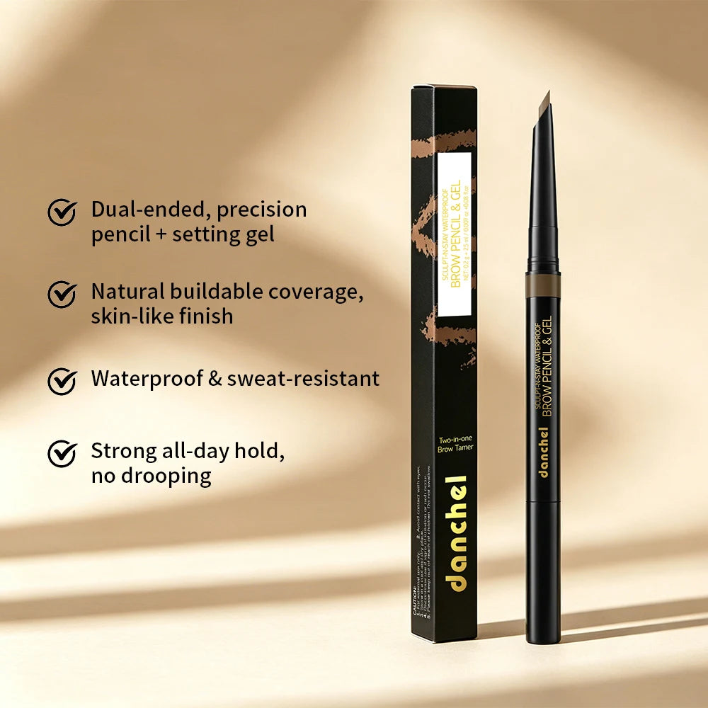 2 IN 1 Waterproof Brow Pencil & Gel Sweat Resistant Long Lasting Eyebrow Makeup Natural Smudge Proof Lifting Eyebrow Cosmeti Oasis Select