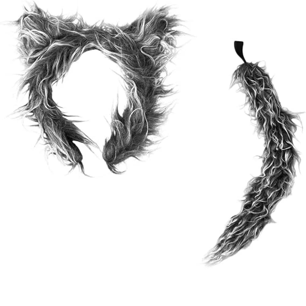 Wolf Costume Halloween Dress-Up Accessories Kit for Adults Kids Gifts Party Props Headwear Accessories Oasis Select Set 1