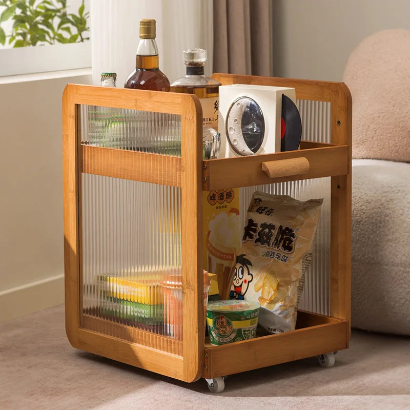 Sofa side table Movable coffee table Mini table Bedside with wheels Side shelf Living room Small side cabinet Oasis Select