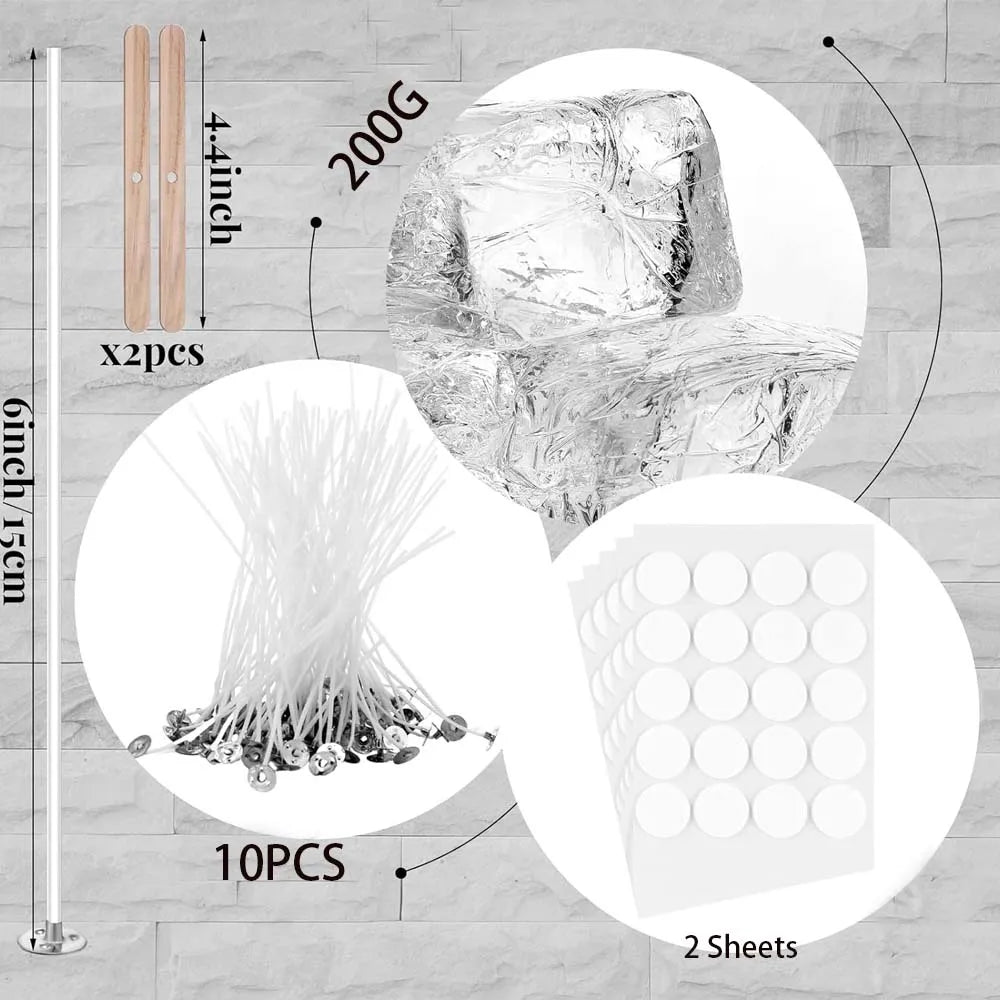 200g/500g Transparent Crystal Jelly Wax Set Kit DIY Handmade Candle Making Supplies Wax Material Craft Gifts Oasis Select 200g set