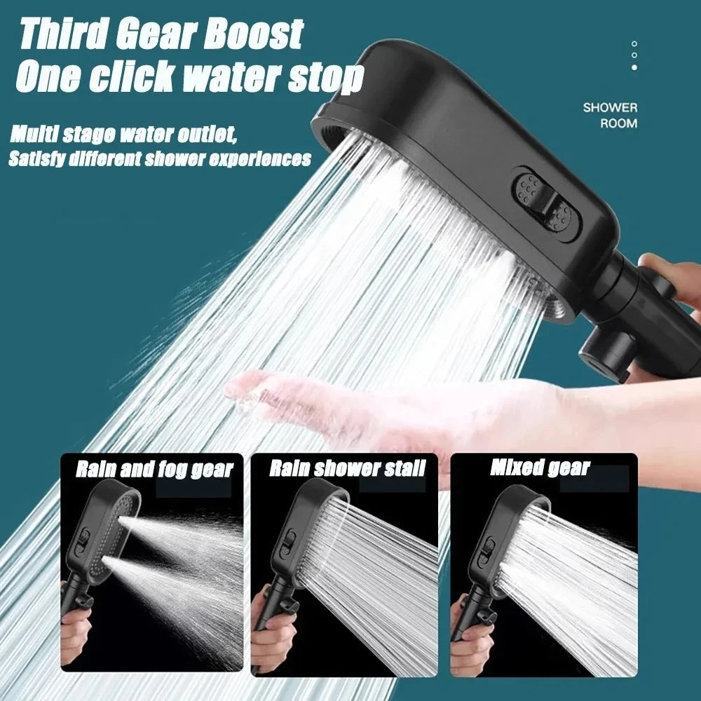 New 3 Modes Shower Head High Pressure Spa Water Saving Hand-Held Water Purifier Filter Hose Bathroom Faucet Mixer Accessories Oasis Select