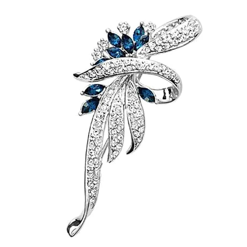 Brooch Pin Diamond Corsage High-end Women's Delicate Corsage Suit Pin Holiday Gifts Oasis Select Silver