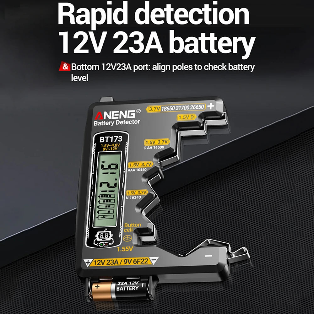 Universal Battery Tester ANENG BT173 Battery Detector Test C D AA AAA N 9V Cell Button Meter Visual Display Testing Tester Tools Oasis Select