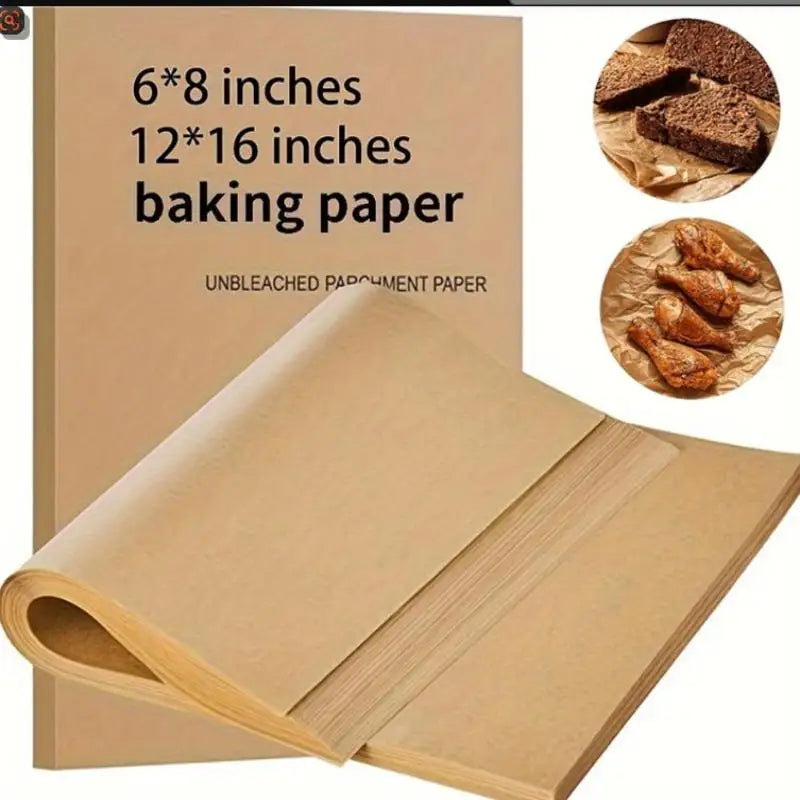 200Pcs Air Fryer Parchment Paper Burger Dessert Sandwich Wrapping Brown Wax Paper Kitchen Oven Paper Oasis Select