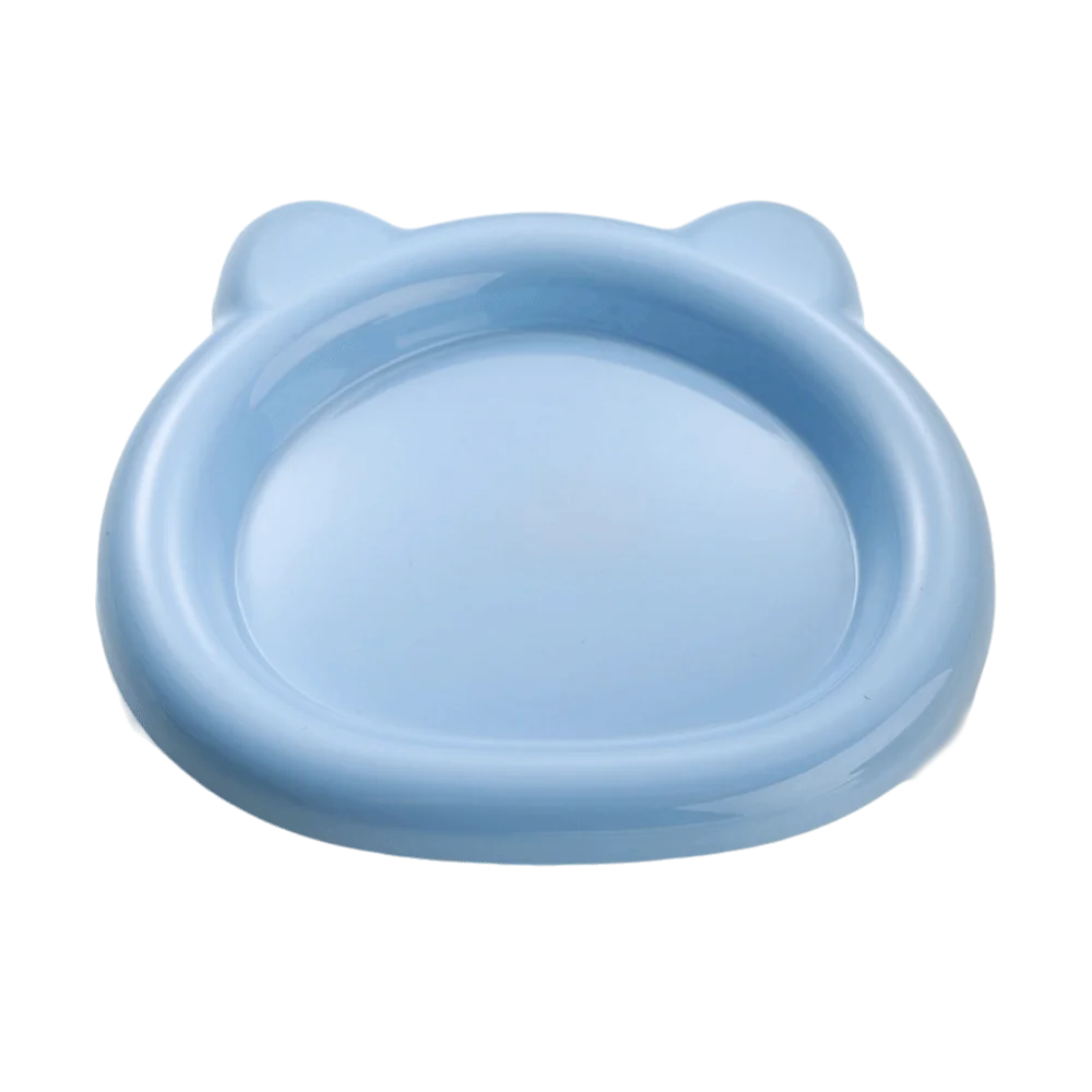 Colorful Plastic PP Cat Bowls Little Bear Pastry Plate Kitten Bowl Ins Cute Pet Supplies for Puppy Cat Oasis Select Blue
