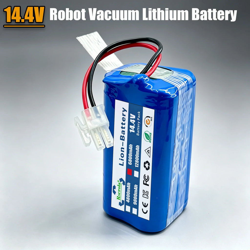 NEW 14.8V 6800mAh 14.4V 9800mAh Lithium Battery For ILIFE A4 A4s V7 A6 V7s Plus Robot Vacuum Cleaner ILife 4S1P real Capacity Oasis Select