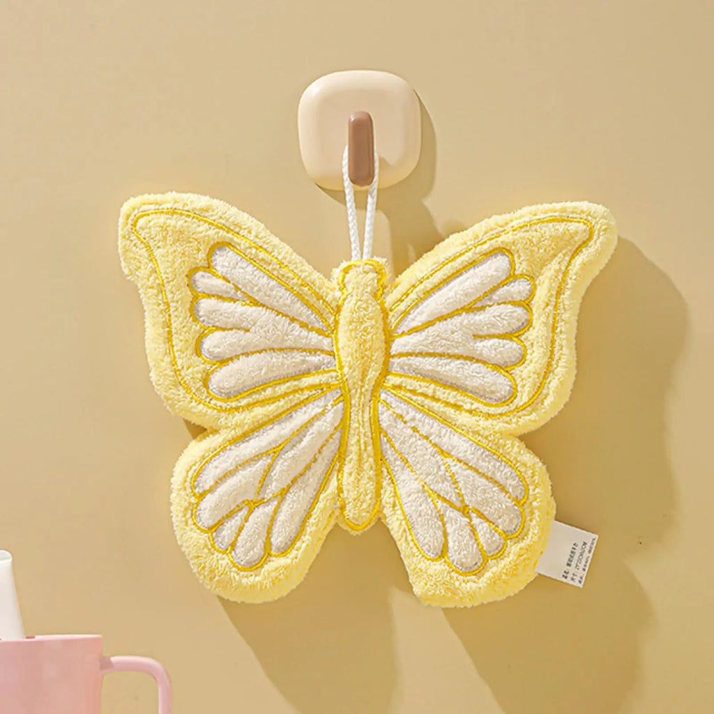 Hand Towels Butterfly Shape Absorbent Kitchen Towel Soft Towel Hanging Towels Handkerchief Towels Home Wash Hand Towels Oasis Select