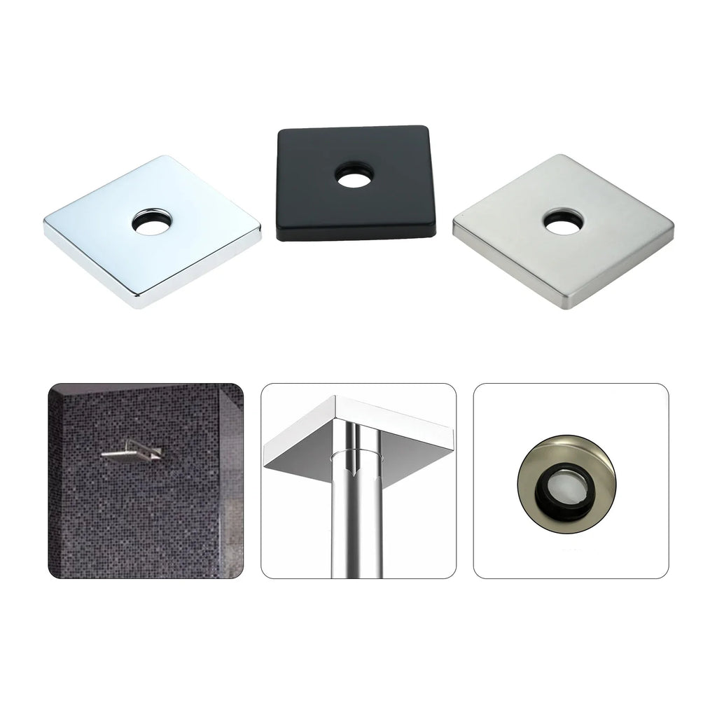 3.5 inch Square Shower Flange Cover Universal Shower Arm Flange Oversized Replacement Escutcheon Cover Plate for All G1/2in Pipe Oasis Select
