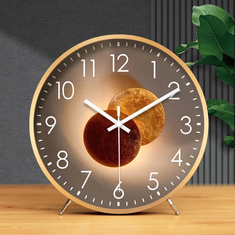 Luxury Desktop Quartz Clock, Creative Modern Table Clock for Home Living Room Decor, Elegant High-end Ornament Timepiece Oasis Select C