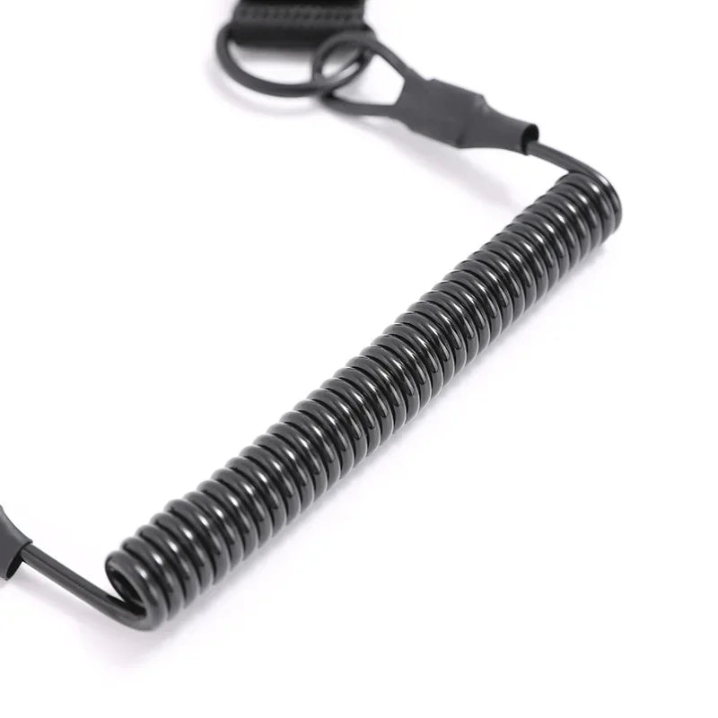 Tactical Anti-lost Elastic Lanyard Anti-theft Anti-cut Military Spring Seat Belt Gun Rope Key Ring Flashlight Accessories Oasis Select