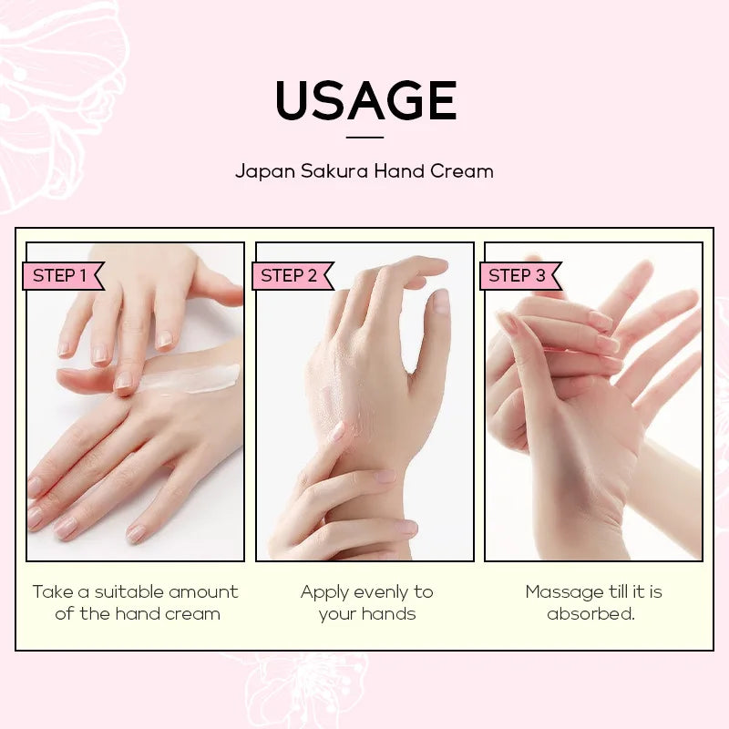 LAIKOU Sakura Hand Cream Hydrating Moisturizing Nourishing Smoothing Brightening Repairing Non‑Greasy For Dry Rough Skin 30g Oasis Select