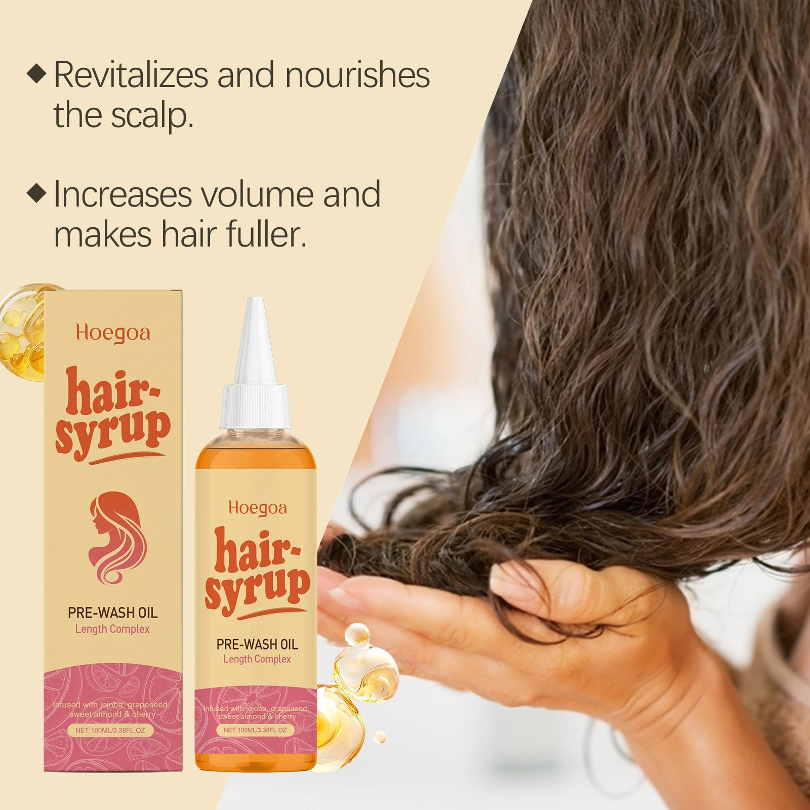 Jojoba Hair Essencial Oil Deep Nourish Scalp Voluming Anti-Frizzy Repair Damaged Hair Oil Enhance Shine Moisturizing Hair Care Oasis Select