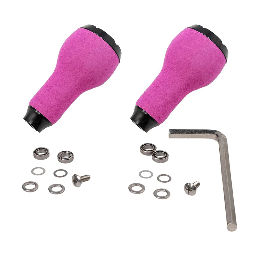 EVA Grip Pill Purple Reel Handle Knob EVA Gourd Shape Rubber Cork Material Color Collision Mix DIY Assembly Fun Oasis Select 2set