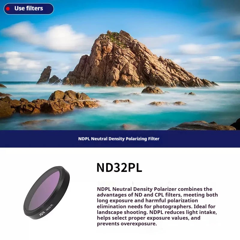 JSR DJI Osmo Action 6 UV CPL ND Lens Filter Set | HD Glass