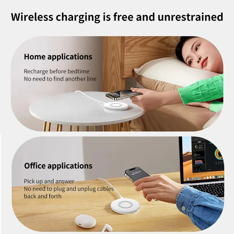 Wireless Charger Pad Dock For iPhone 17~12 Pro Max XS 11 Samsung Xiaomi 17 Pro Max Airpods 4/3 Pro Desktop Fast Charging Station Oasis Select