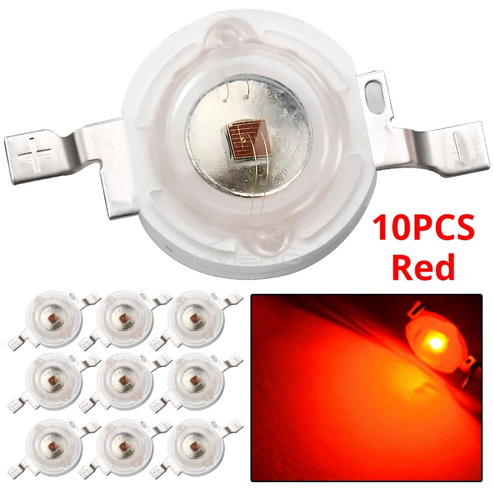 10PCS High Power LED Chip 1W 3W Multi-Color DIY Emitter Beads
