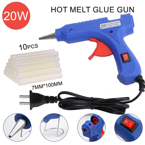 Hot Melt Glue Gun20W Hot Melt Glue Gun Using Glue Stick for DIY Handicrafts, Arts and Crafts, Christmas Gifts, Quick Home Repair Oasis Select