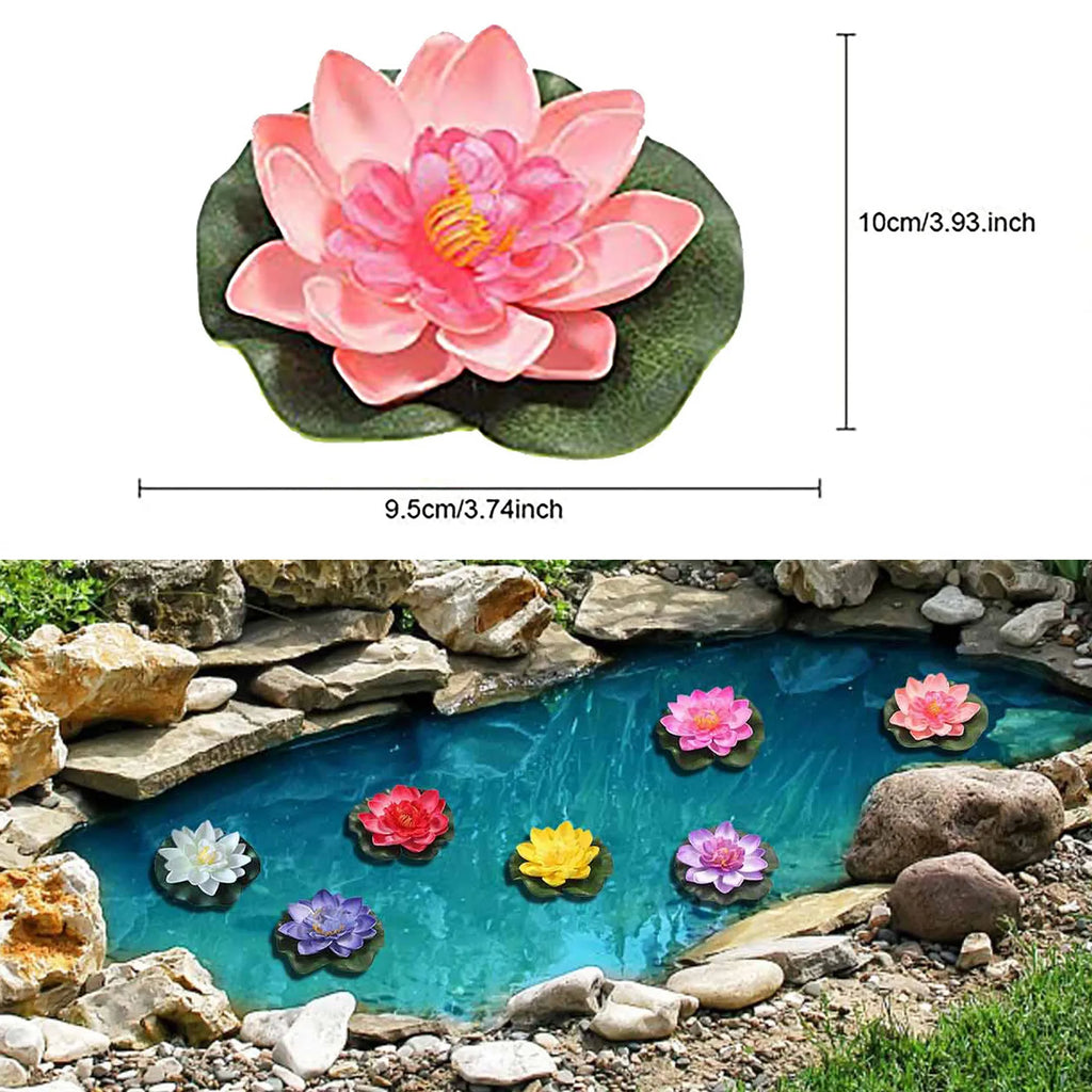 7-Pack Floating Artificial Water Lily Lotus Flowers – 7 Colors Artificial Floating Flowers Oasis Select