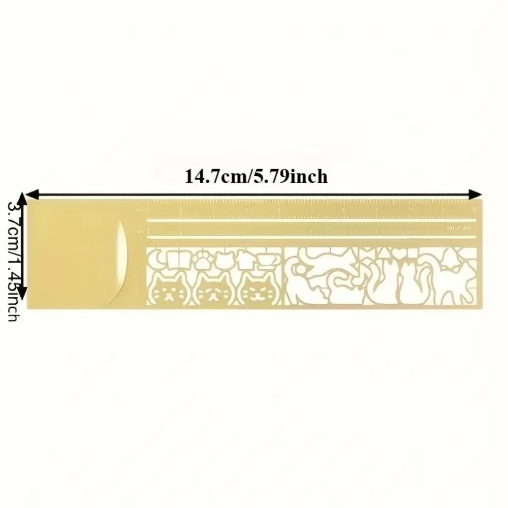 1pc Cute Cat Pattern Double-Sided Bookmark Ruler Precise Stationery for Diary Planning Book Note Taking-Creative Stationery Tool Oasis Select