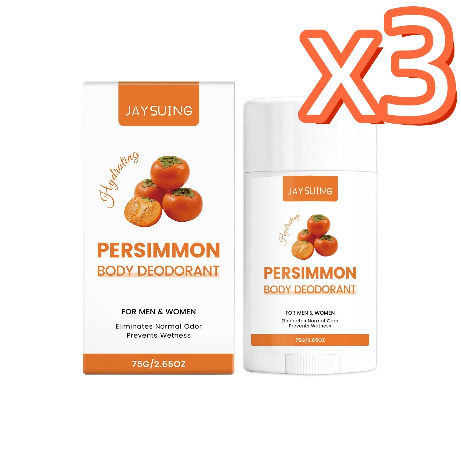 Persimmon Scent Deodorant Stick – Antiperspirant Men & Women Antiperspirant Deodorant Stick Oasis Select 75g Boxed x 3