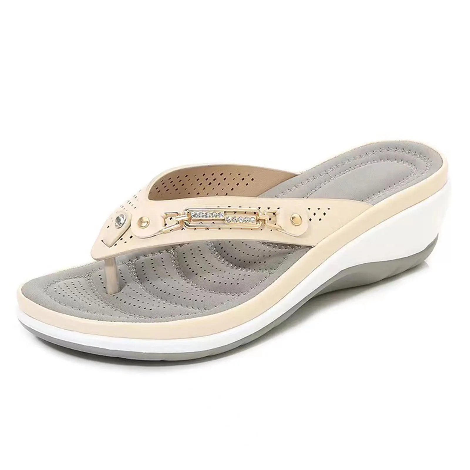 Women's Open Toe Non-Slip Slides – Beach Sandals & Slippers Women's Slide Sandals Oasis Select Apricot 39