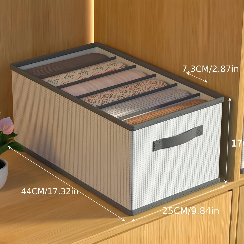 Foldable Fabric Drawer Organizers with Handles - Multi-Compartment Storage Box for Clothes, Pants, Bedding, Closet Organizers Oasis Select 6 grids